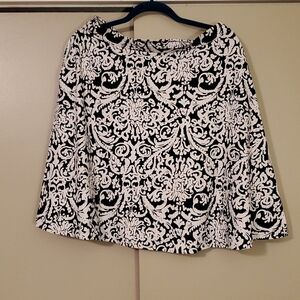 Adrienne Vittadini Black and White Graphic Skirt SZ Large
